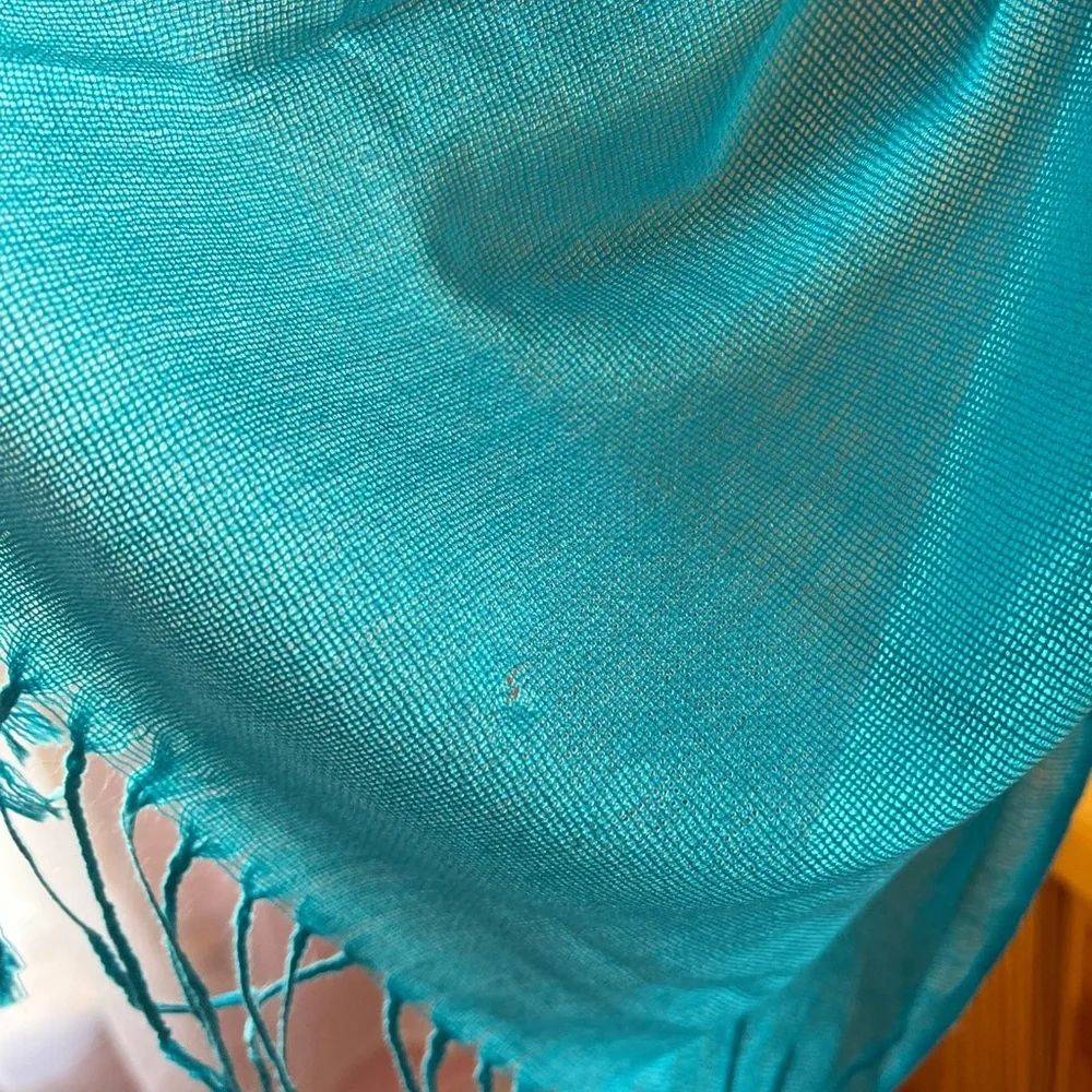 Lucky co teal fringe scarf - Picture 5 of 5